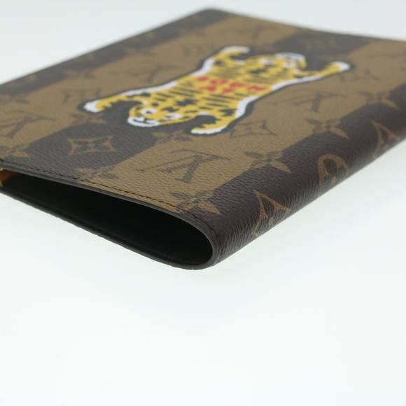 LOUIS VUITTON Stripe NIGO Quverture Carnet Cover Brown Black GI0720 Auth 38082A - Picture 15 of 16